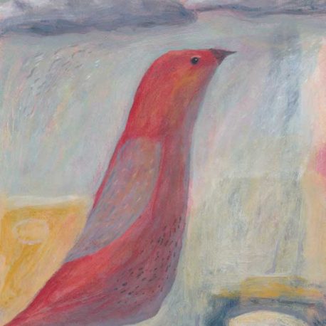 original painting red bird