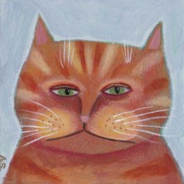 orange tabby cat painting